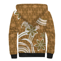 Hawaii Pupuala Plumeria Light Brown Sherpa Hoodie Polynesian Pattern LT01 - Polynesian Pride