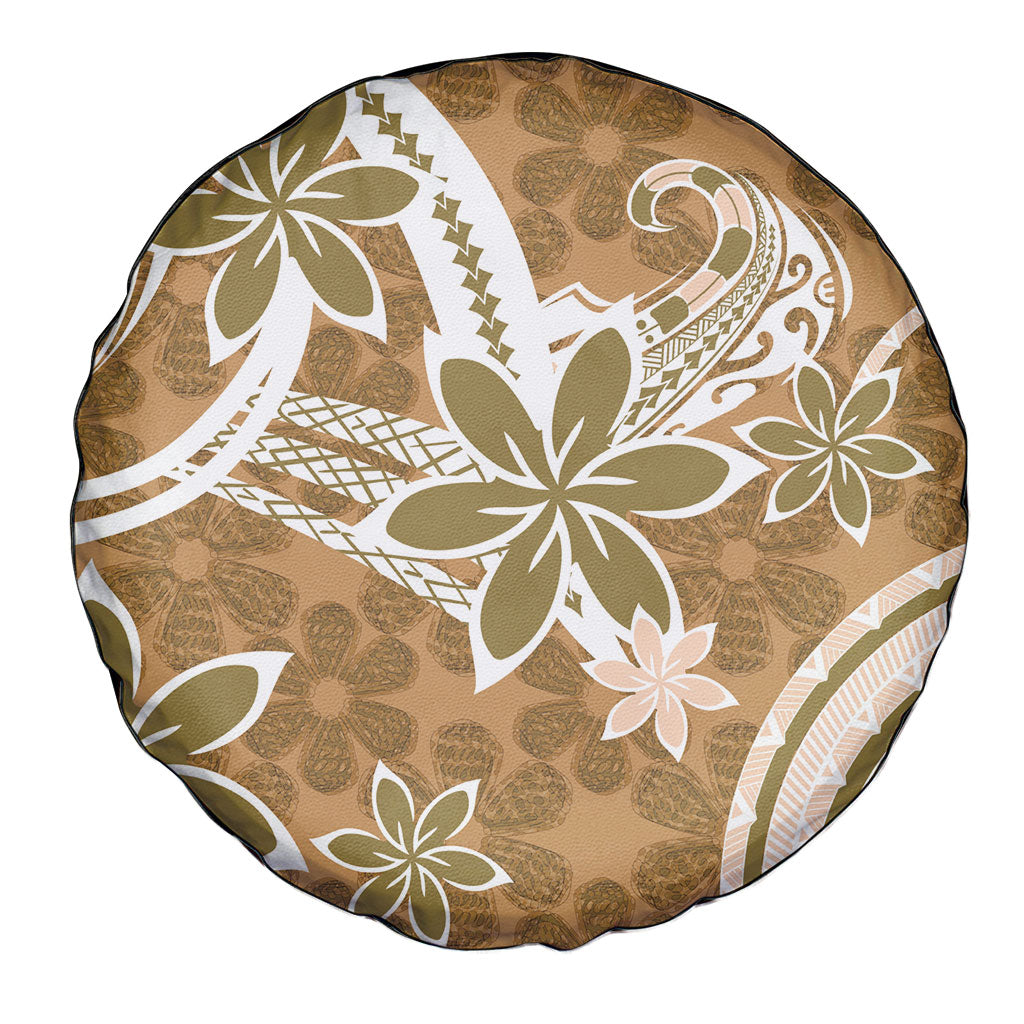 Hawaii Pupuala Plumeria Light Brown Spare Tire Cover Polynesian Pattern LT01 - Polynesian Pride