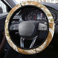 Hawaii Pupuala Plumeria Light Brown Steering Wheel Cover Polynesian Pattern LT01 - Polynesian Pride