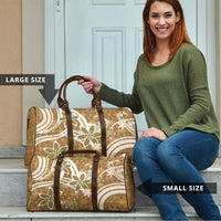 Hawaii Pupuala Plumeria Light Brown Travel Bag Polynesian Pattern LT01 - Polynesian Pride