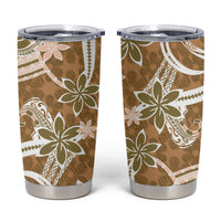 Hawaii Pupuala Plumeria Light Brown Tumbler Cup Polynesian Pattern LT01 Light Brown - Polynesian Pride