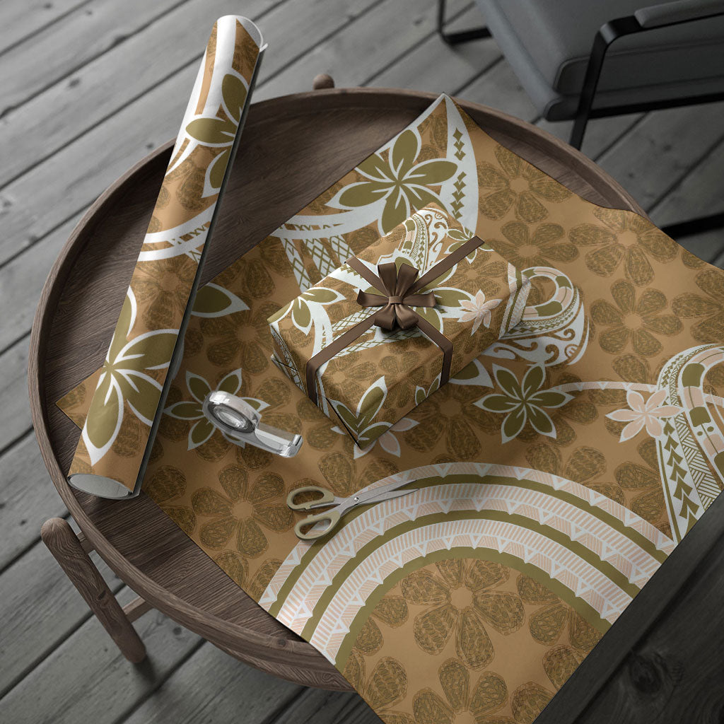 Hawaii Pupuala Plumeria Light Brown Wrapping Paper Polynesian Pattern LT01 - Polynesian Pride