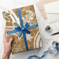 Hawaii Pupuala Plumeria Light Brown Wrapping Paper Polynesian Pattern LT01 - Polynesian Pride