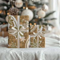 Hawaii Pupuala Plumeria Light Brown Wrapping Paper Polynesian Pattern LT01 - Polynesian Pride
