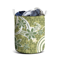 Hawaii Pupuala Plumeria Olive Green Laundry Basket Polynesian Pattern LT01 - Polynesian Pride