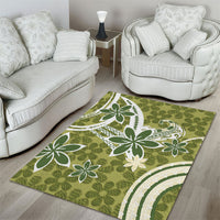 Hawaii Pupuala Plumeria Olive Green Area Rug Polynesian Pattern LT01 - Polynesian Pride