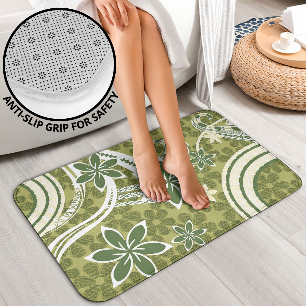 Hawaii Pupuala Plumeria Olive Green Bathroom Set Polynesian Pattern LT01 - Polynesian Pride