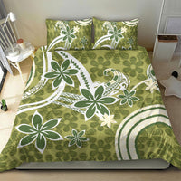 Hawaii Pupuala Plumeria Olive Green Bedding Set Polynesian Pattern LT01 - Polynesian Pride