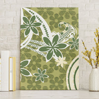 Hawaii Pupuala Plumeria Olive Green Canvas Wall Art Polynesian Pattern LT01 Without Frame Olive Green - Polynesian Pride