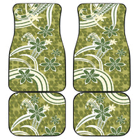 Hawaii Pupuala Plumeria Olive Green Car Mats Polynesian Pattern LT01 - Polynesian Pride