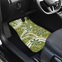 Hawaii Pupuala Plumeria Olive Green Car Mats Polynesian Pattern LT01 - Polynesian Pride