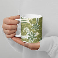 Hawaii Pupuala Plumeria Olive Green Ceramic Mug Polynesian Pattern LT01 - Polynesian Pride