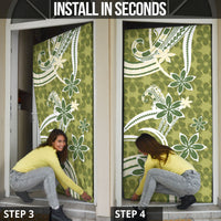 Hawaii Pupuala Plumeria Olive Green Door Cover Polynesian Pattern LT01 - Polynesian Pride