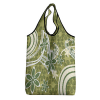 Hawaii Pupuala Plumeria Olive Green Grocery Bag Polynesian Pattern LT01 - Polynesian Pride