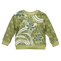 Hawaii Pupuala Plumeria Olive Green Kid Ugly Christmas Sweater Polynesian Pattern LT01 Kid Olive Green - Polynesian Pride