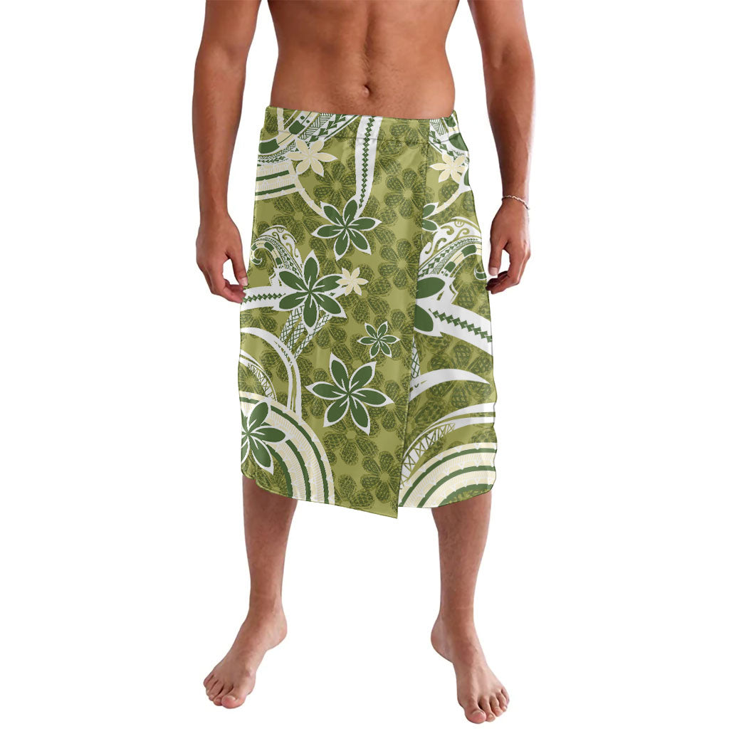 Hawaii Pupuala Plumeria Olive Green Lavalava Polynesian Pattern LT01 Olive Green - Polynesian Pride