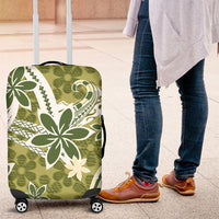 Hawaii Pupuala Plumeria Olive Green Luggage Cover Polynesian Pattern LT01 Olive Green - Polynesian Pride