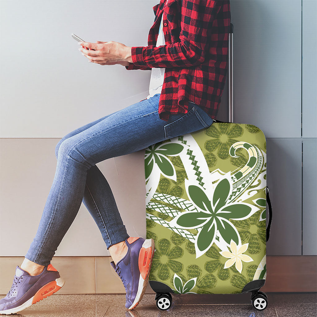 Hawaii Pupuala Plumeria Olive Green Luggage Cover Polynesian Pattern LT01 - Polynesian Pride