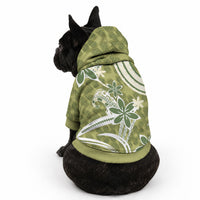 Hawaii Pupuala Plumeria Olive Green Pet Hoodie Polynesian Pattern LT01 - Polynesian Pride