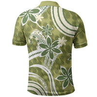 Hawaii Pupuala Plumeria Olive Green Polo Shirt Polynesian Pattern LT01 - Polynesian Pride