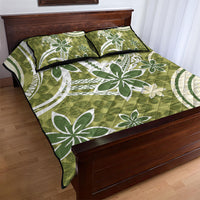 Hawaii Pupuala Plumeria Olive Green Quilt Bed Set Polynesian Pattern LT01 - Polynesian Pride