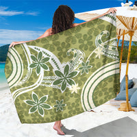 Hawaii Pupuala Plumeria Olive Green Sarong Polynesian Pattern LT01 One Size 44 x 66 inches Olive Green - Polynesian Pride