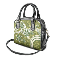 Hawaii Pupuala Plumeria Olive Green Shoulder Handbag Polynesian Pattern LT01 - Polynesian Pride