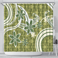 Hawaii Pupuala Plumeria Olive Green Shower Curtain Polynesian Pattern LT01 - Polynesian Pride