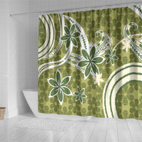 Hawaii Pupuala Plumeria Olive Green Shower Curtain Polynesian Pattern LT01 - Polynesian Pride