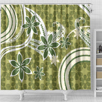 Hawaii Pupuala Plumeria Olive Green Shower Curtain Polynesian Pattern LT01 - Polynesian Pride