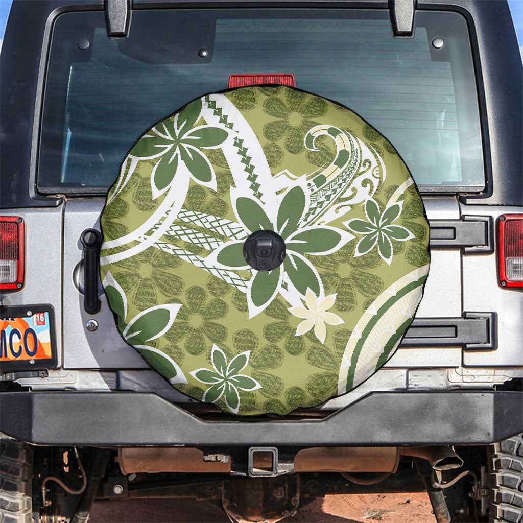 Hawaii Pupuala Plumeria Olive Green Spare Tire Cover Polynesian Pattern LT01 Olive Green - Polynesian Pride
