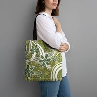 Hawaii Pupuala Plumeria Olive Green Tote Bag Polynesian Pattern LT01 - Polynesian Pride
