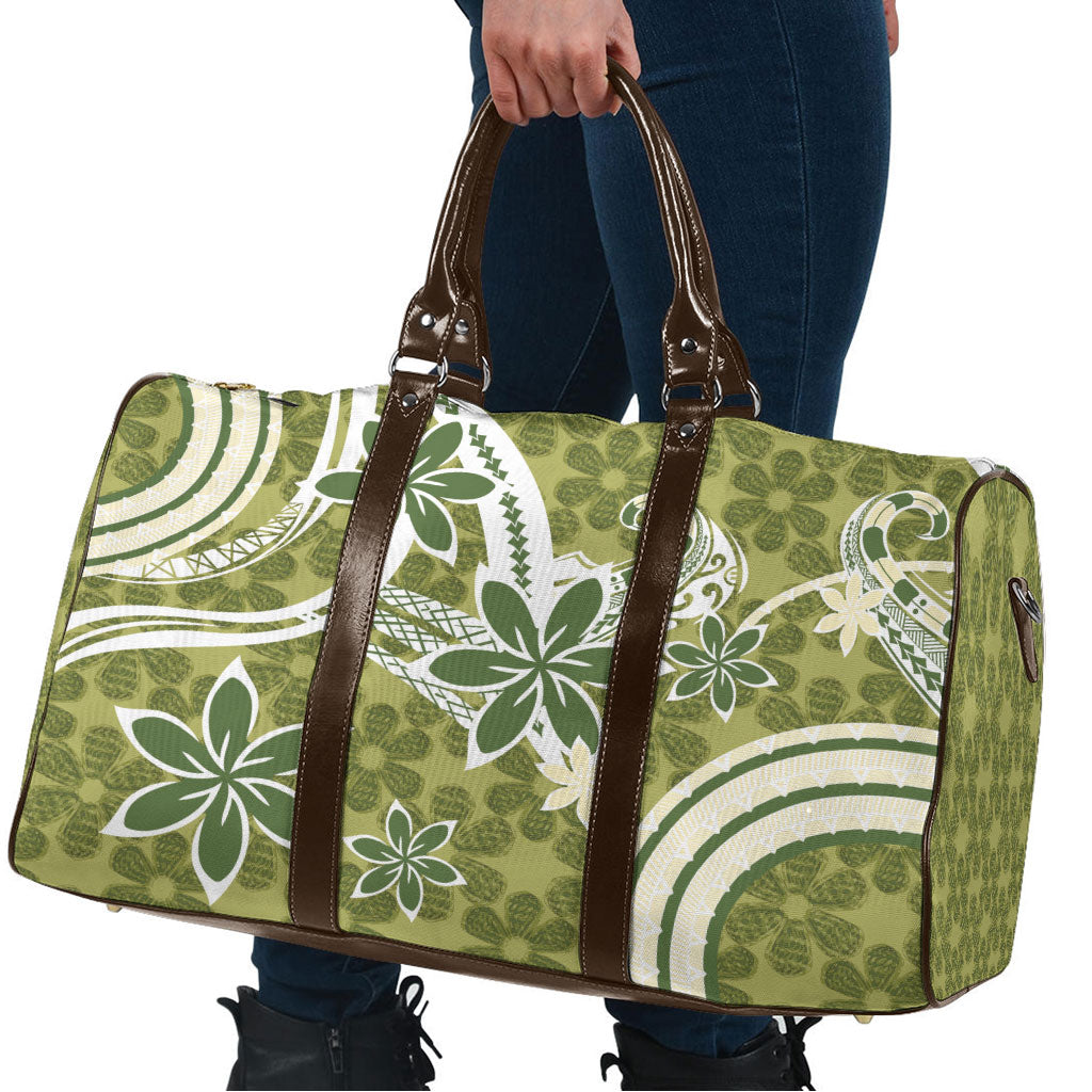 Hawaii Pupuala Plumeria Olive Green Travel Bag Polynesian Pattern LT01 - Polynesian Pride