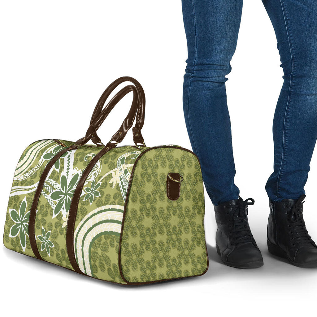 Hawaii Pupuala Plumeria Olive Green Travel Bag Polynesian Pattern LT01 - Polynesian Pride