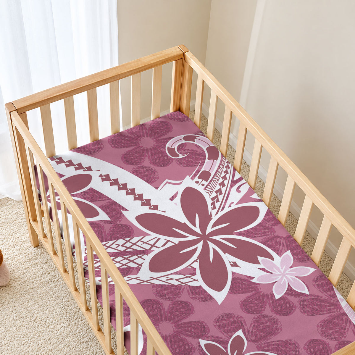 Hawaii Pupuala Plumeria Pink Baby Bed Cover Polynesian Pattern LT01 - Polynesian Pride