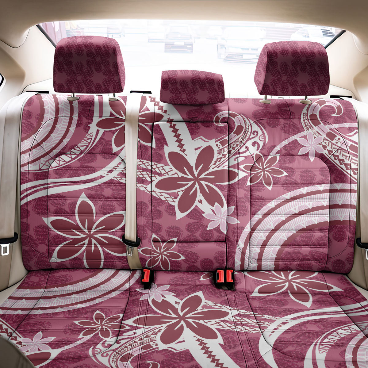 Hawaii Pupuala Plumeria Pink Back Car Seat Cover Polynesian Pattern LT01 - Polynesian Pride