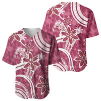 Hawaii Pupuala Plumeria Pink Baseball Jersey Polynesian Pattern LT01 - Polynesian Pride