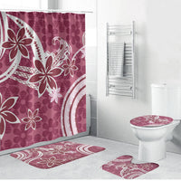 Hawaii Pupuala Plumeria Pink Bathroom Set Polynesian Pattern LT01 Bathroom Set (4 pcs) Pink - Polynesian Pride