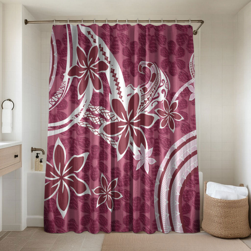 Hawaii Pupuala Plumeria Pink Bathroom Set Polynesian Pattern LT01 Shower Curtain Only Pink - Polynesian Pride