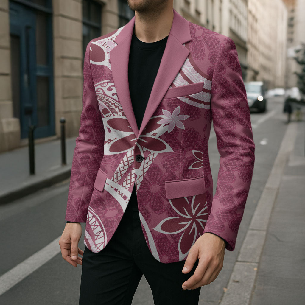 Hawaii Pupuala Plumeria Pink Blazer Polynesian Pattern LT01 - Polynesian Pride