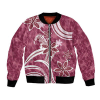 Hawaii Pupuala Plumeria Pink Bomber Jacket Polynesian Pattern LT01 Unisex Pink - Polynesian Pride