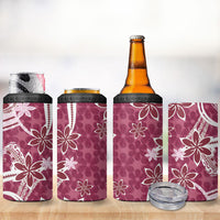 Hawaii Pupuala Plumeria Pink 4 in 1 Can Cooler Tumbler Polynesian Pattern LT01 - Polynesian Pride
