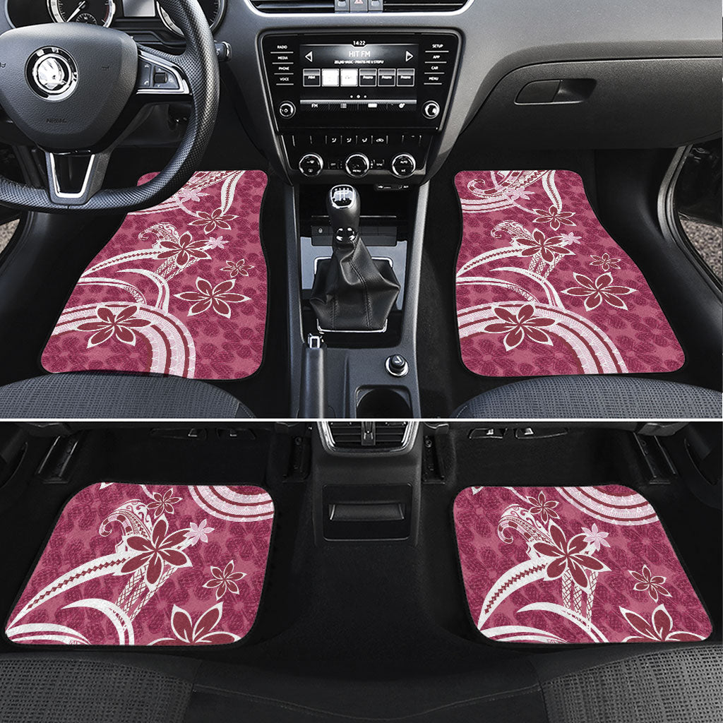 Hawaii Pupuala Plumeria Pink Car Mats Polynesian Pattern LT01 Set 4pcs Pink - Polynesian Pride