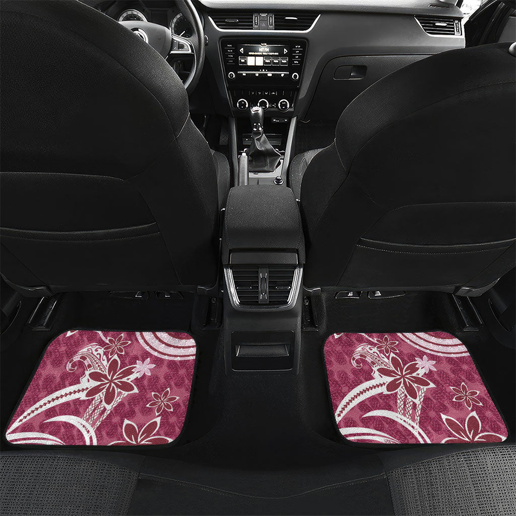 Hawaii Pupuala Plumeria Pink Car Mats Polynesian Pattern LT01 Set 2pcs - Back Pink - Polynesian Pride