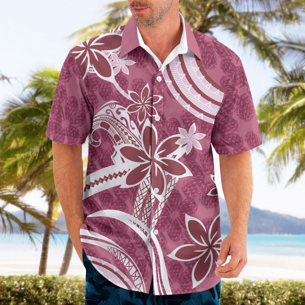 Hawaii Pupuala Plumeria Pink Hawaiian Shirt Polynesian Pattern LT01 - Polynesian Pride