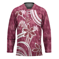 Hawaii Pupuala Plumeria Pink Hockey Jersey Polynesian Pattern LT01 Unisex Pink - Polynesian Pride