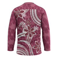Hawaii Pupuala Plumeria Pink Hockey Jersey Polynesian Pattern LT01 - Polynesian Pride