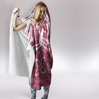 Hawaii Pupuala Plumeria Pink Hooded Blanket Polynesian Pattern LT01 - Polynesian Pride