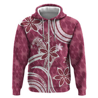 Hawaii Pupuala Plumeria Pink Hoodie Polynesian Pattern LT01 Zip Hoodie Pink - Polynesian Pride