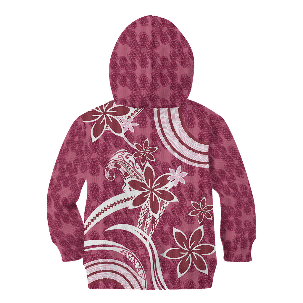 Hawaii Pupuala Plumeria Pink Kid Hoodie Polynesian Pattern LT01 - Polynesian Pride